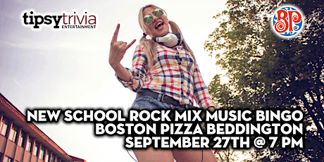 Tipsy Trivia's New School Rock Music Bingo - Sep 27th 7pm - BP's Beddington