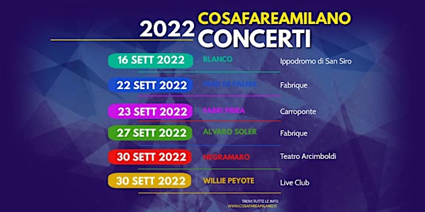 Cosa fare a Milano - Concerti Settembre 2022