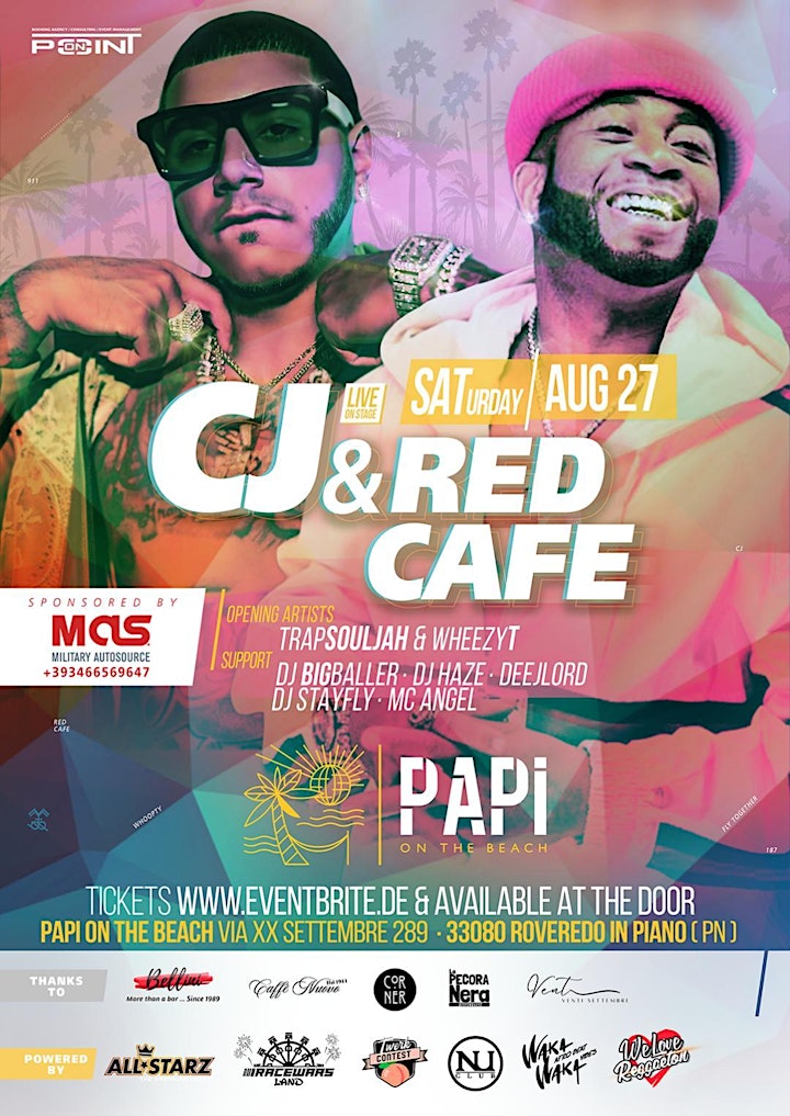 CJ & RED CAFE LIVE ON STAGE @PAPI ON THE BEACH image