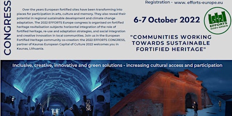EFFORTS Congress KAUNAS ‘Communities & sustainable fortified heritage'