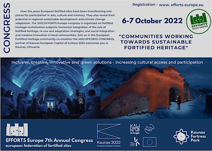 EFFORTS Congress KAUNAS ‘Communities & sustainable fortified heritage' image