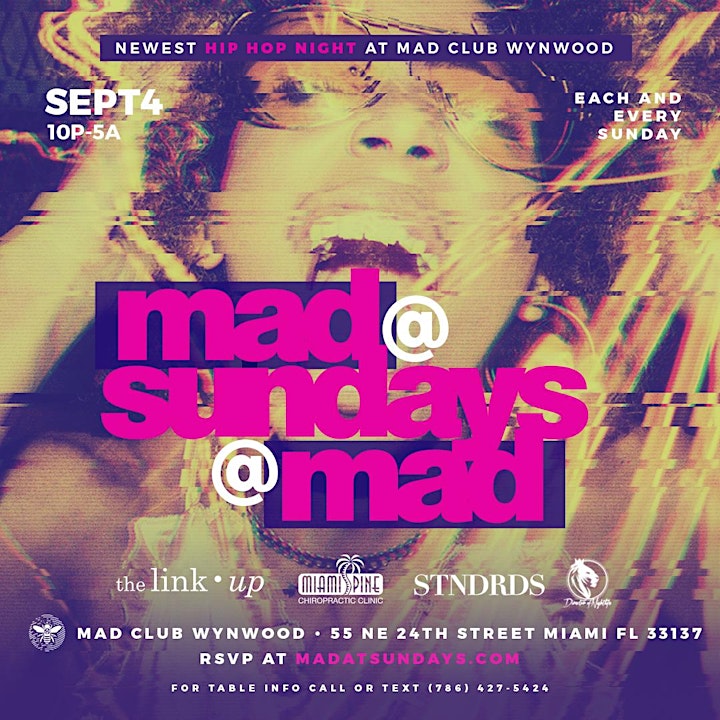 Mad At Sundays | Newest Hip Hop Night In Miami @ Mad Club Wynwood image