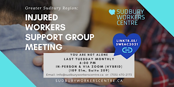 Injured Workers Support Group Monthly Meeting