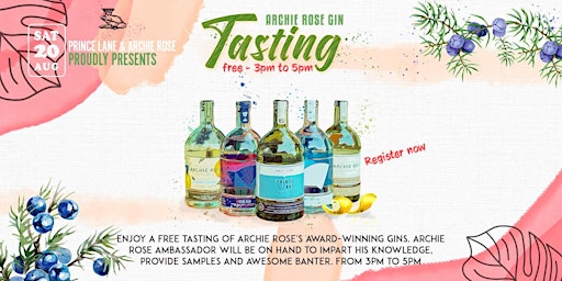 ARCHIE ROSE GIN FREE TASTING