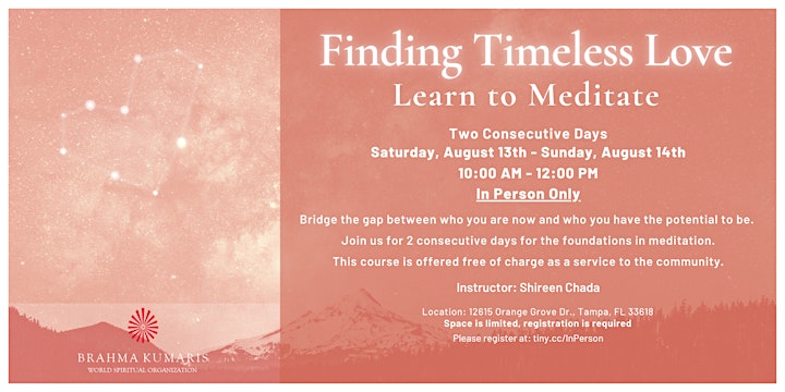 Finding Timeless Love - Learn to Meditate in Person Class image