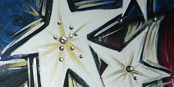 Food Pantry Drive Art Party: Blinged Out Flag Painting at VOMA by Mesaros
