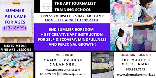 EXPRESS YOURSELF - 5 DAY ART CAMP AGES: 13-18 YRS