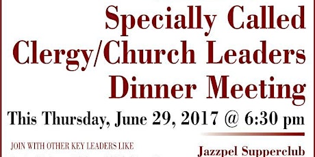 Clergy/Church Leaders Dinner Meeting primary image