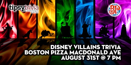 Tipsy Trivia's Disney Villains Trivia - Aug 31st 7:00pm - BPs MacDonald Ave