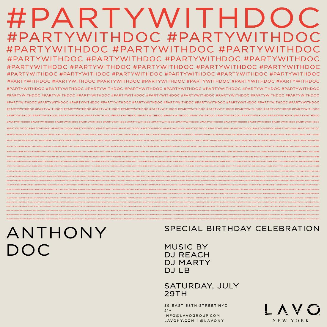 PARTY WITH DOC Birthday Extravaganza at LAVO