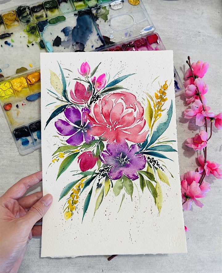 Watercolour Florals  (Intermediate) Course by Kathleen - NT20221006WFIC image