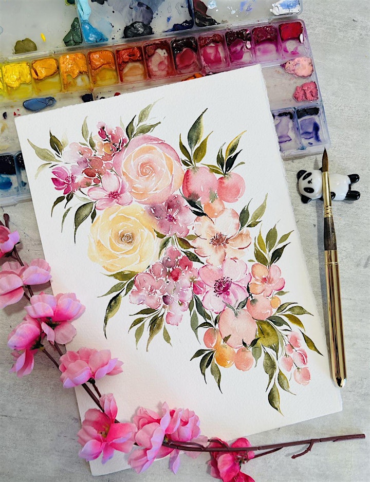Watercolour Florals  (Intermediate) Course by Kathleen - MP20221022WFIC image