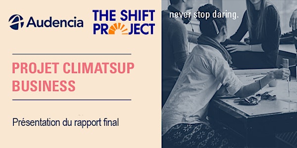 Présentation du rapport final Climat Sup Business avec le Shift project !
