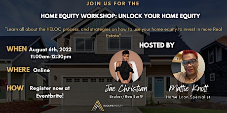 Image principale de Home Equity Workshop: UNLOCK YOUR HOME EQUITY