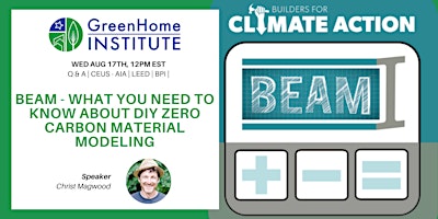 BEAM – What you need to know about DIY zero carbon material modeling – Free