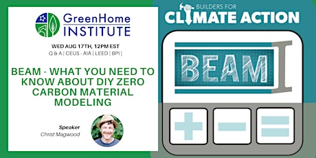 BEAM - What you need to know about DIY zero carbon material modeling - Free