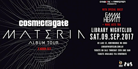 Cosmic Gate - Materia Album Tour Perth primary image