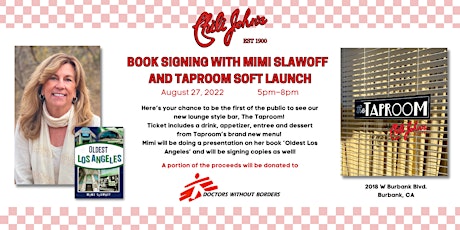 Taproom Soft Launch + Presentation & Book Signing With Author Mimi Slawoff