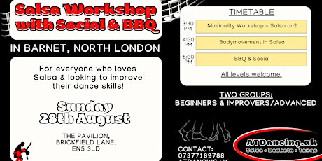 Sunday with Salsa - Workshop & Social - 28th Aug - North London