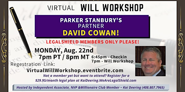 FREE Virtual Will Workshop (members only)