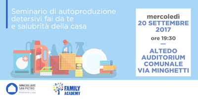 20/09/2017 Seminario gratuito di Autoproduzione "Detersivi Fai da TE e salubrità della casa" a cura di Lucia Cuffaro 20/09/2017 Seminario gratuito di Autoproduzione "Detersivi Fai da TE e salubrità della casa" a cura di Lucia Cuffaro