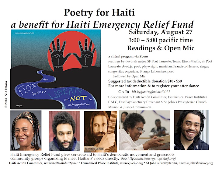 Poetry for Haiti - A Benefit for Haiti Emergency Relief Fund image