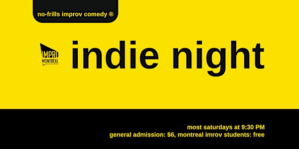 Indie Night - no-frills improv comedy