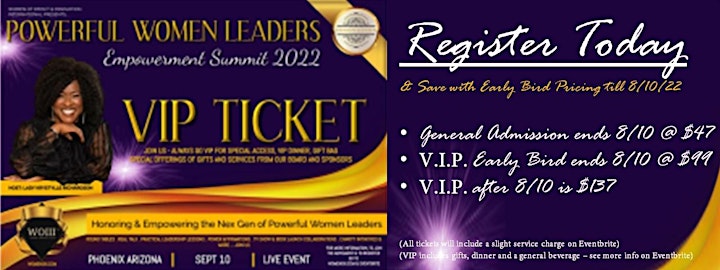 Powerful Women Leaders Empowerment LIVE Summit 2022-Sept 10@10a.m. Phx Time image