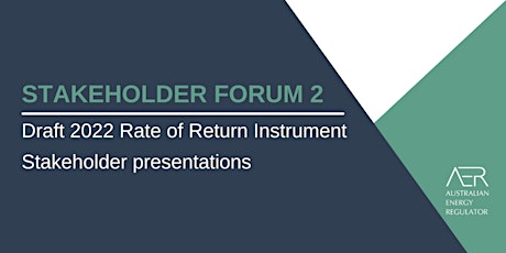 Rate of Return stakeholder forum 2