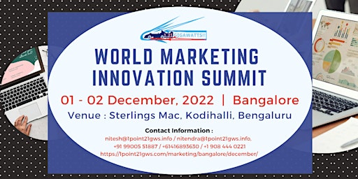 World Marketing Innovation Summit - Bangalore on 1- 2 December 2022