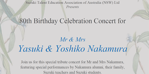 Nakamura 80th Birthday Celebration Concert