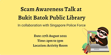 Scam awareness talk at Bukit Batok Public Library