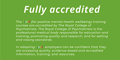 Promoting positive mental health in the workplace IACT Accredited programme
