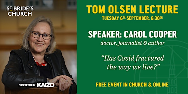 Tom Olsen Lecture 2022: Carol Cooper – in church & online