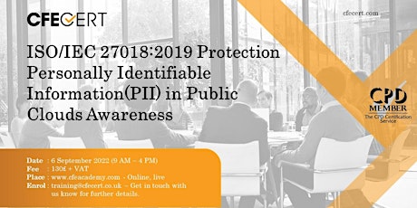 ISO/IEC 27018:2019 Protection (PII) in Public Clouds Awareness - ₤130
