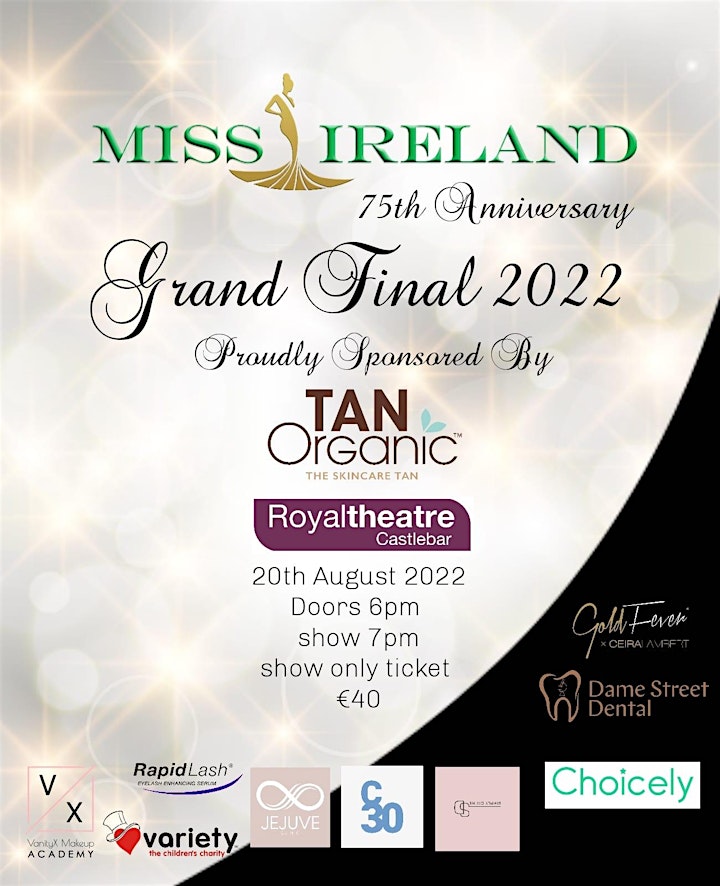 The 75th Miss Ireland proudly sponsored by Tan Organic image