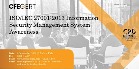 ISO/IEC 27001:2013 Information Security Management System Awareness -  ₤130