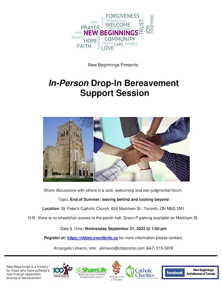 New Beginnings In-Person Drop-In Bereavement Support Session image