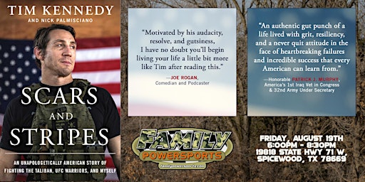 Tim Kennedy Scars and Strips Book Signing at Family Powersports