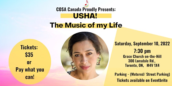 COSA Canada Presents: USHA! The Music of my Life
