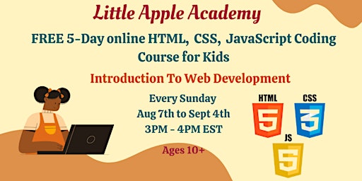 Free 5-day Online HTML, CSS, JavaScript Coding Course for Kids
