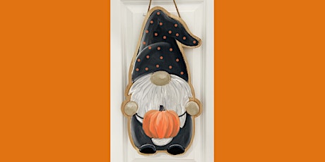 Halloween Wooden Gnome with Pumpkin Paint & Sip Art Class