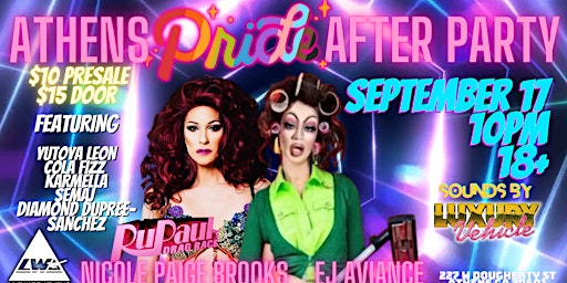Athens PrideFest Afterparty ft. Nicole Paige Brooks and EJ Aviance!