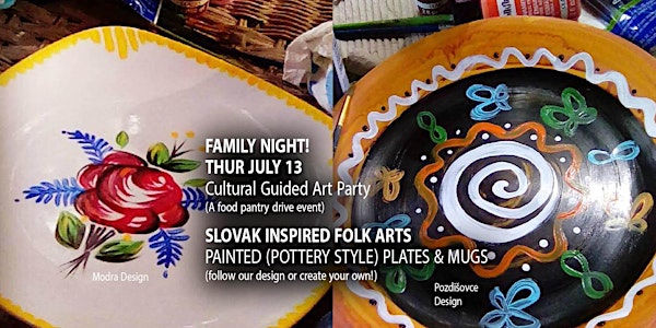All Ages - Slovak Inspired Folk (Pottery) Art Party by Mesaros & Food Drive