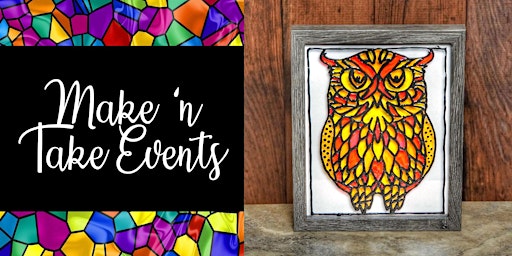 Stained Glass Shadow Box Frame - Owl