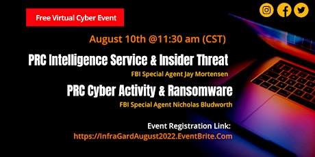 Houston InfraGard Defense Industrial Base Free Virtual Event – Aug. 10, '22