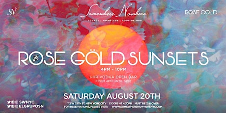 Rose Gold Sunsets Saturday Party :: Vodka Open Bar from 4pm-5pm