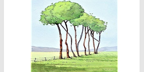 Online Country Field Landscape Watercolor Painting Class for Adults & Teens