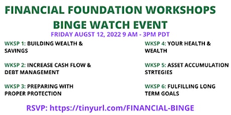 BINGE EVENT - FINANCIAL FOUNDATION WORKSHOPS