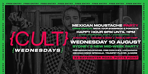 CULT Wednesdays // Wed 10 Aug - Happy Hour SIGN UP